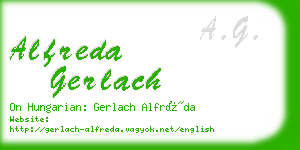 alfreda gerlach business card